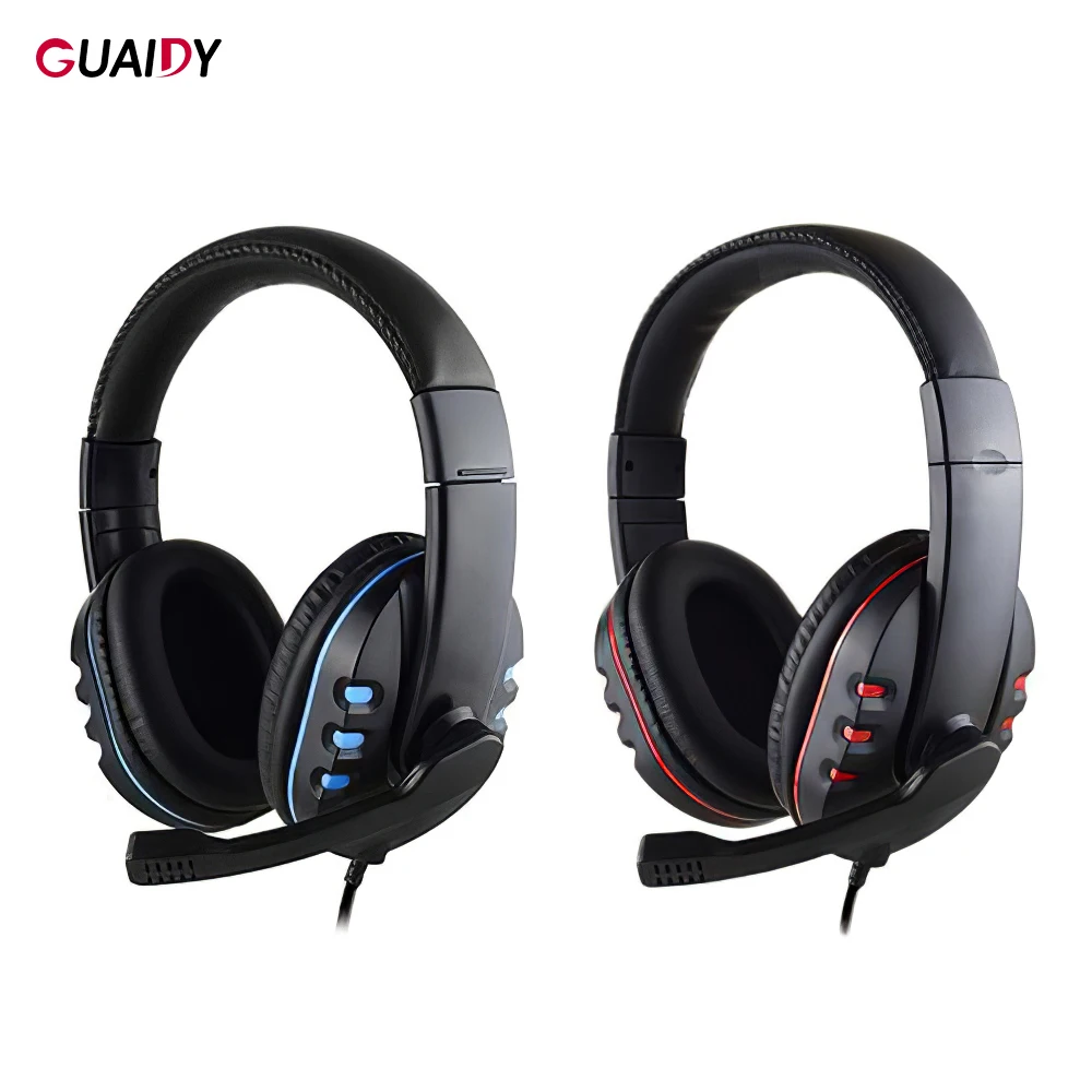3 5mm Headphones Wired Heavy Bass Telescopic Earphone Compatible Computer For iPhone Huawei Universal Soft Earmuffs Portable Mic
