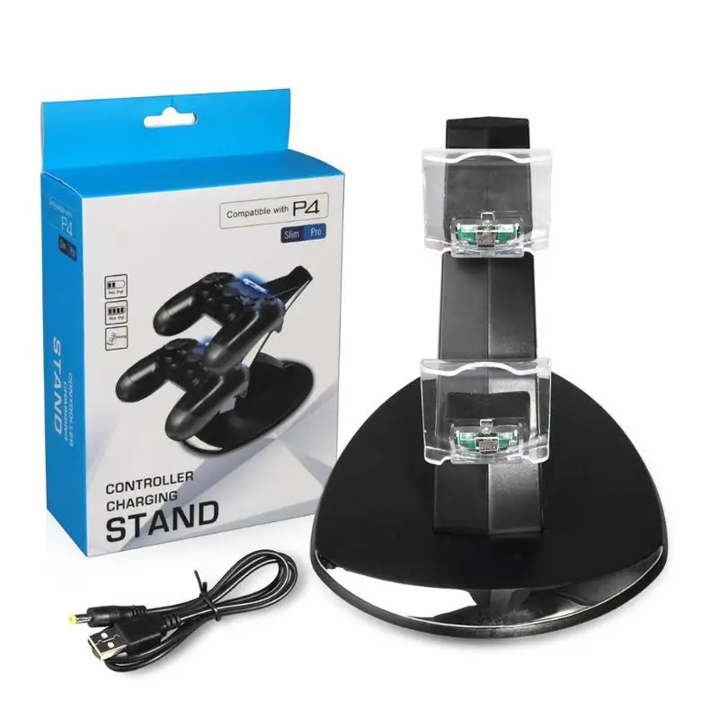 New Dual USB Charging Stand Station for Sony Playstation 4 PS4 / PS4 Pro /PS4 Slim Controller For PS4 Controller Charger Dock