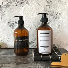 Ins шикарный коричневый дозатор для шампуня, мыла, бутылка, скандинавский минималистичный Пластиковый Переносной Контейнер для хранения жидкого пресса, 500 мл