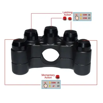 

1pc Handlebar Switch 7/8In 22mm Aluminum Alloy Motorcycle Reset Button