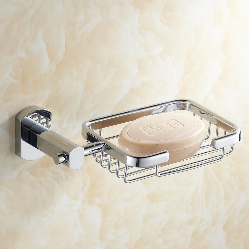 

Manufacturers Direct Selling Copper Chrome Bathroom Wall Soap Mesh fragrant zao jia Square Small Soap Dish Bathroom Hook Unit