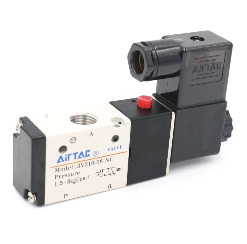 

3V210-08 2 Position 3 Port 1/4" Pneumatic Control Valve Solenoid Valves DC 12V 24V AC 110V 220V