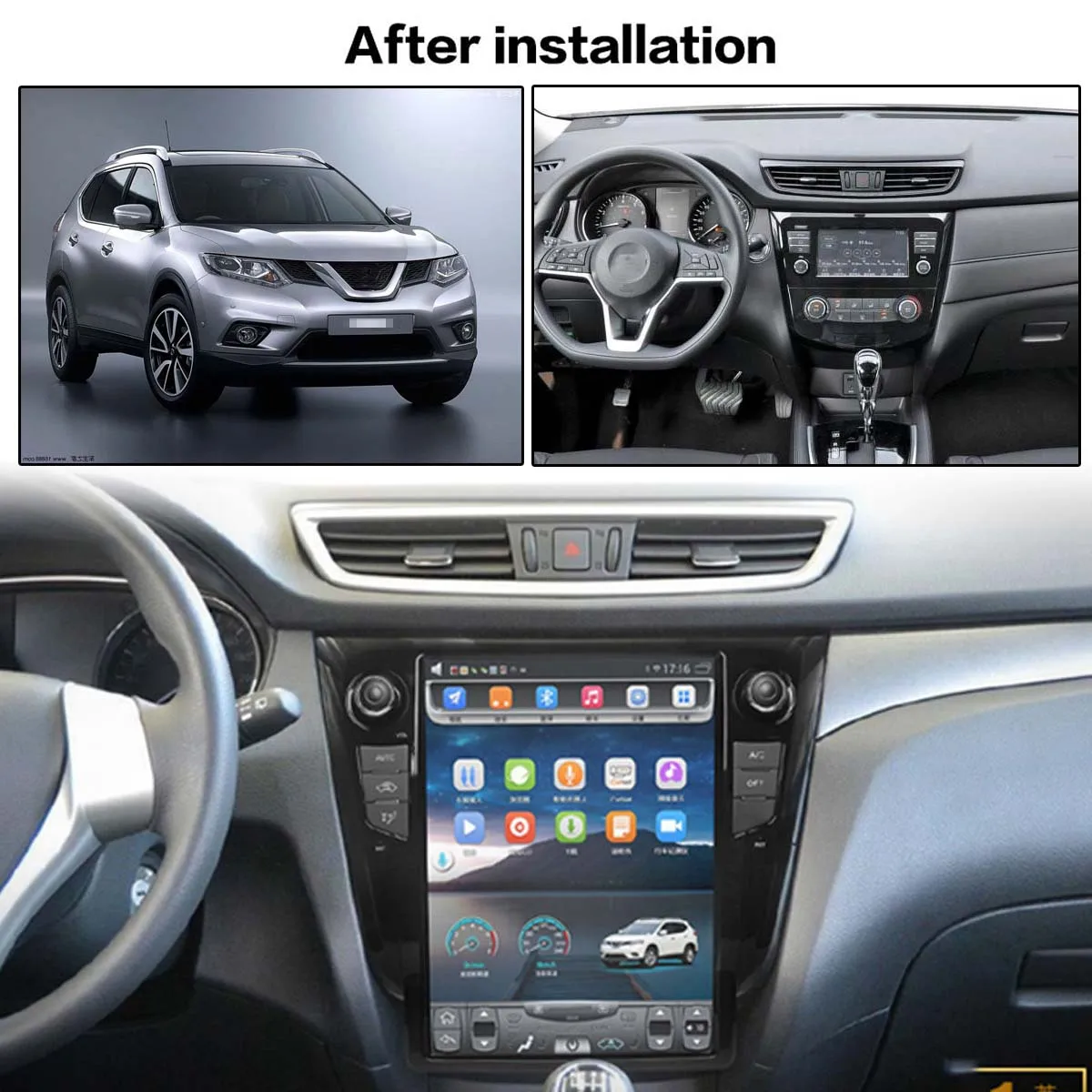 

For Nissan X-TRAIL 2014-2017 Tesla Screen Android 9.0 Car Radio Stereo Receiver Autoradio Multimedia Player GPS Navi Head Unit