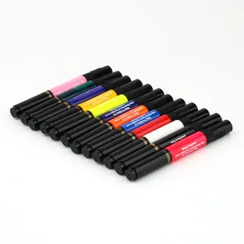 

12 Color Nail Art Varnish Polish Pen Liner 2 Way Brush For Painting Drawing