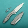 M390 powder steel folding knife TC4 titanium alloy handle high hardness sharp self-defense knife water field survival knife 2