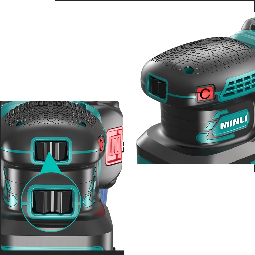 Cordless Random Orbit Sander Professional Lithium-Ion Polishing Machine for Makita 18V Battery Brushless Speed Control No Batter 5