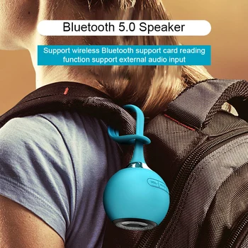 

Mini Portable Bluetooth 5.0 Speaker Waterproof Silicone Music Wireless Loudspeaker Voice prompts For Mobile Phone TF Card MP3