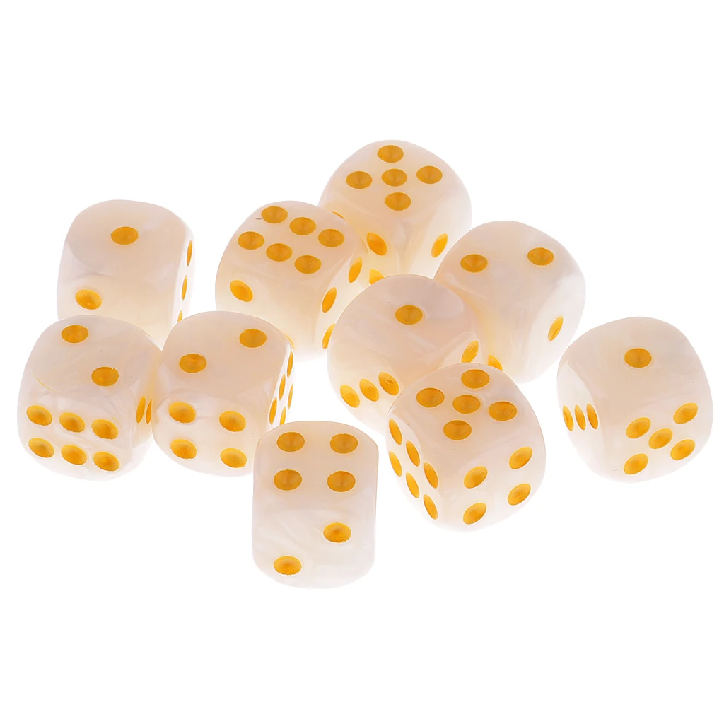 10 Pieces Plastic 6-sided Digital Dice D6 for Party Bar Table Game Accessory Gaming Dice Birthday Parties Board Game