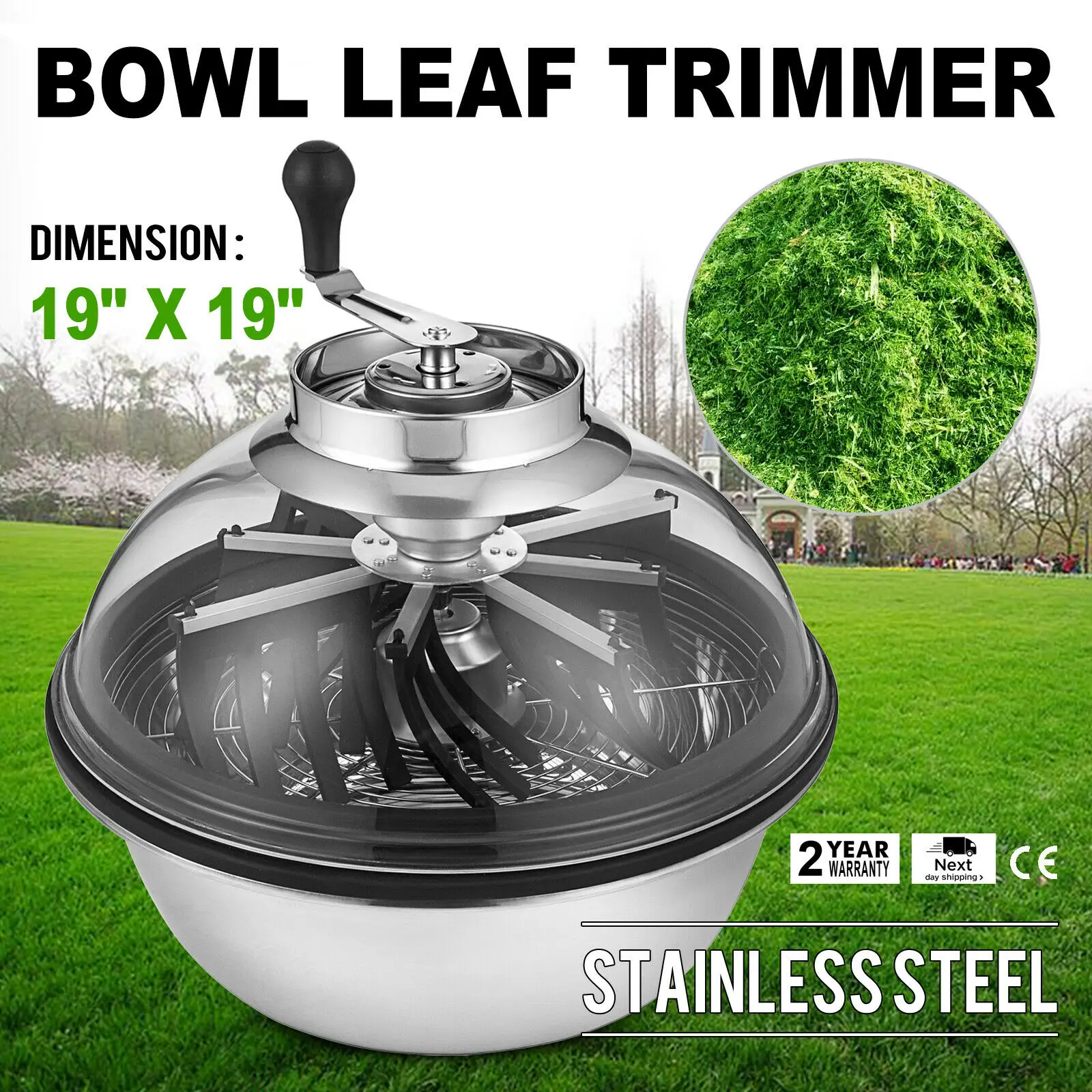 

Free shipping for USA 19" Manual Plant Bud Leaf Bowl Trimmer Tumble trimmer Visible Flowers Stainless Steel