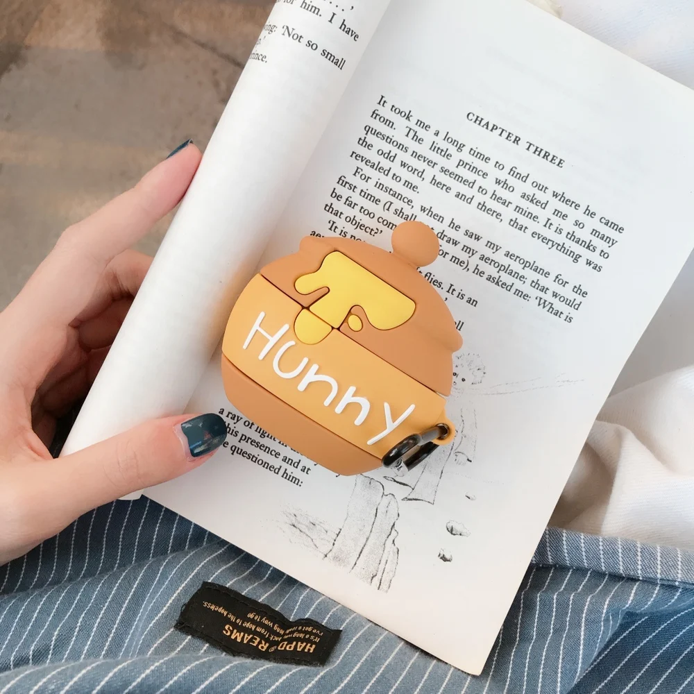 Для airpods pro bluetooth Гарнитура 3D honey sugar pot беспроводной чехол для наушников для airPods 1 2 3 Мягкий силиконовый чехол с крючком