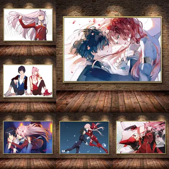 

Japanese Anime Cartoon Darling In The Franxx Canvas Painting Posters and Prints Cuadros Wall Art Picture for Living Room Home