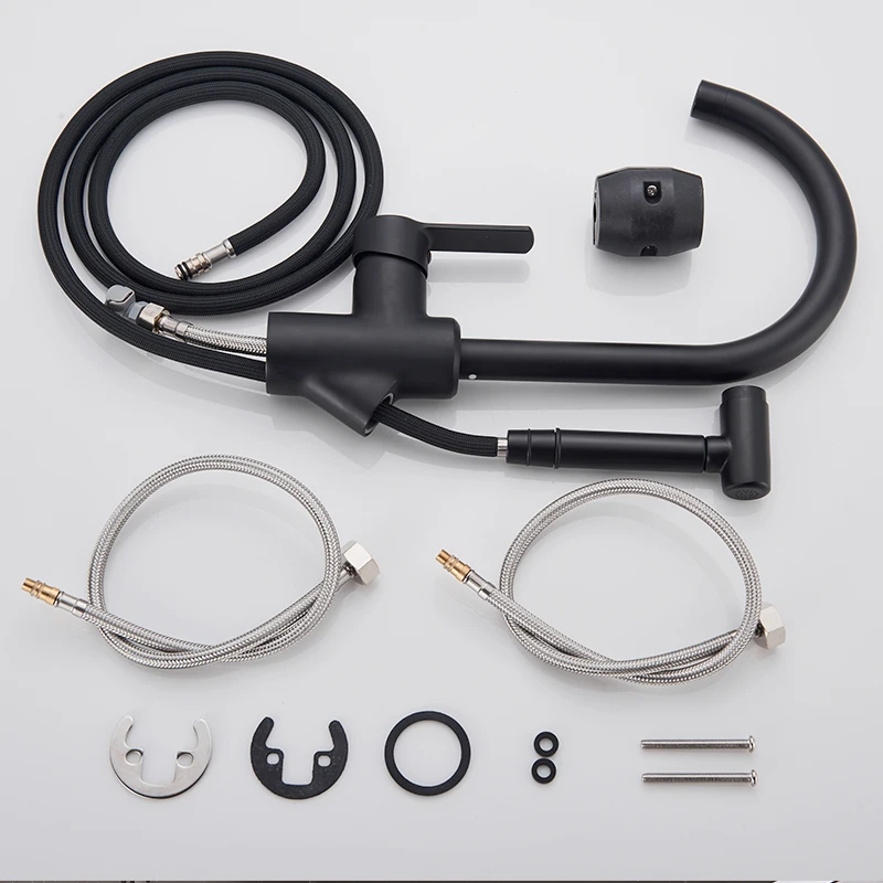 matte black kitchen faucets pull out kitchen sink faucet single handle mixer tap hot cold kitchen sink facuet mixer tap112