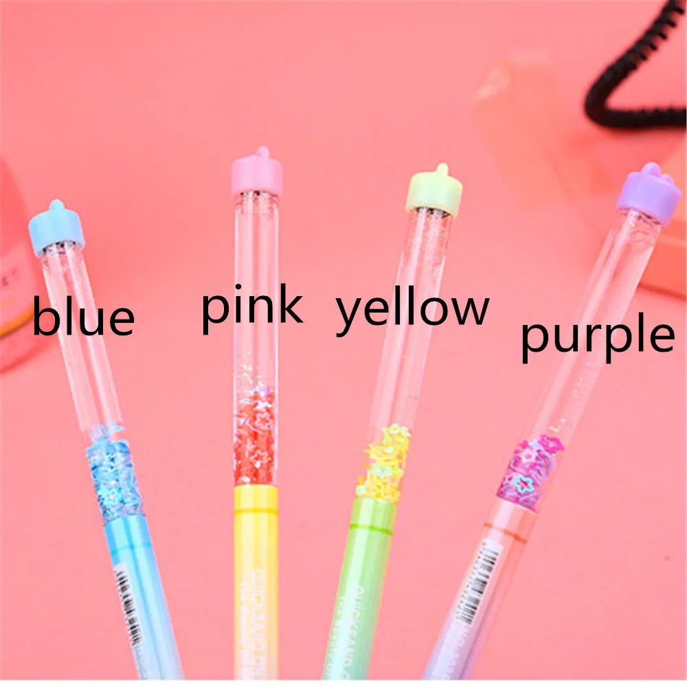 1 шт., 0,5 мм, волшебная ручка, креативная шариковая ручка цвета радуги, шариковая ручка с блестящим песком, шариковая ручка с кристаллами для девочек, подарок, канцелярские принадлежности - Цвет: purple
