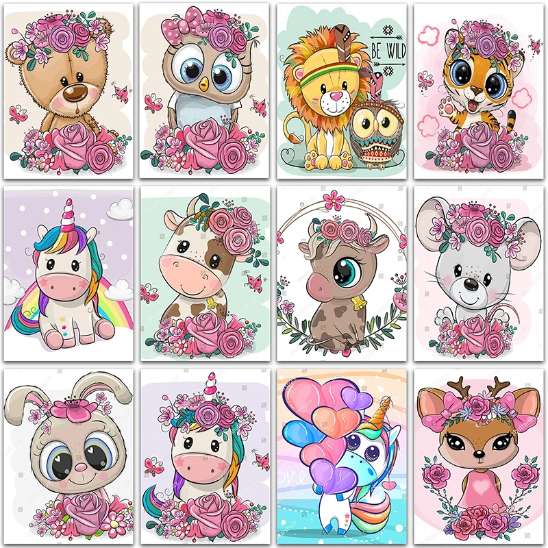 5D DIY Diamond Painting diamond painting diamond painting accessories diamond painting accessory box flowers animals unicorn tiger lion rabbit Full Square&Round mosaic embroidery Cross stitch home decor