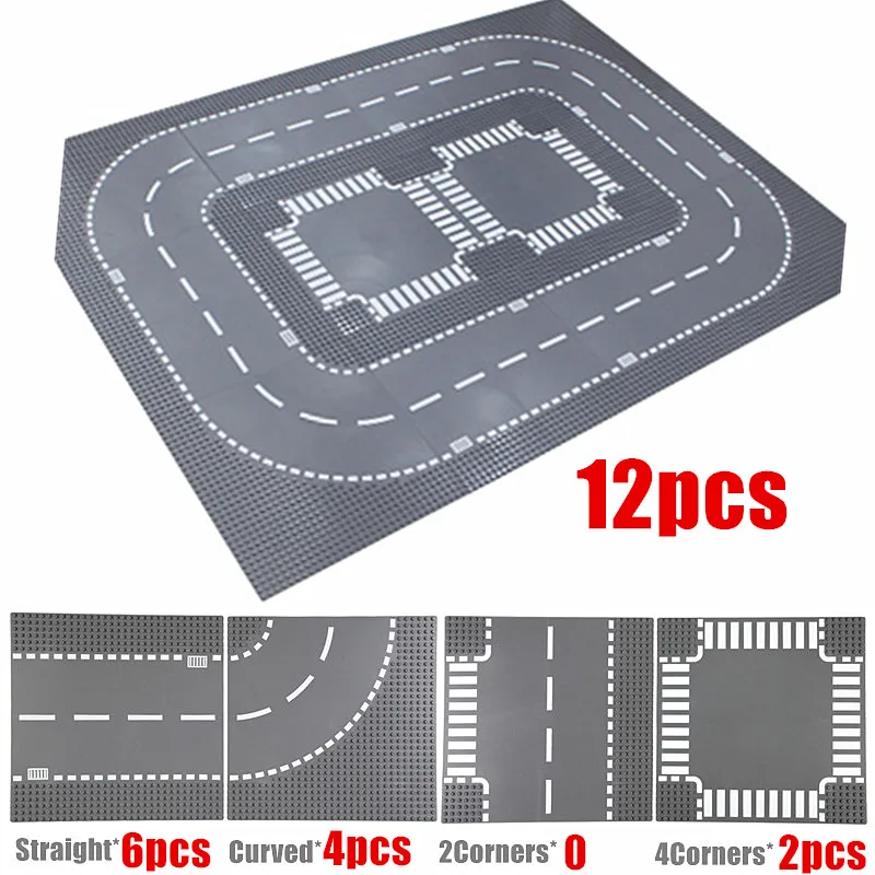 

32*32 Dots Road Baseplates Classic Building Blocks Construction Toys City Street Bricks Compatible 32x32 River Placas De Base