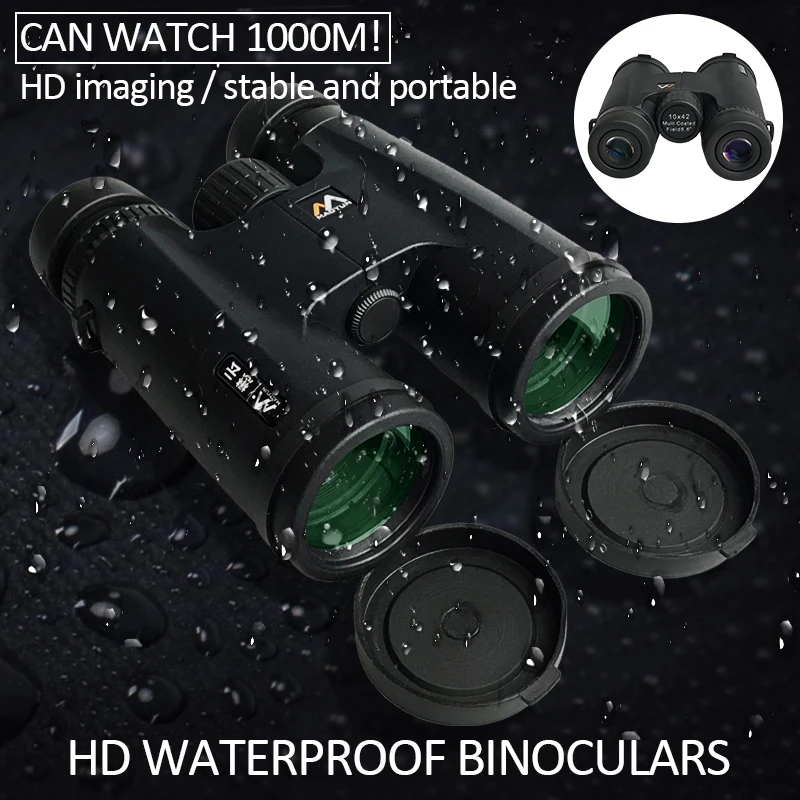 

10x42 Compact Zoom Binoculars Long Range 1000m Folding HD Powerful Mini Telescope Optics Hunting Sports Camping Travel