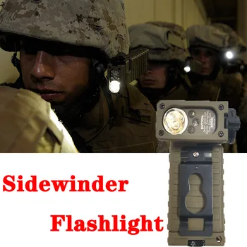 

Tactical Multi-function Sidewinder Flashlight Red Blue IR Laser White LED Torch for Military Helmet Molle Vest Outdoor Survival