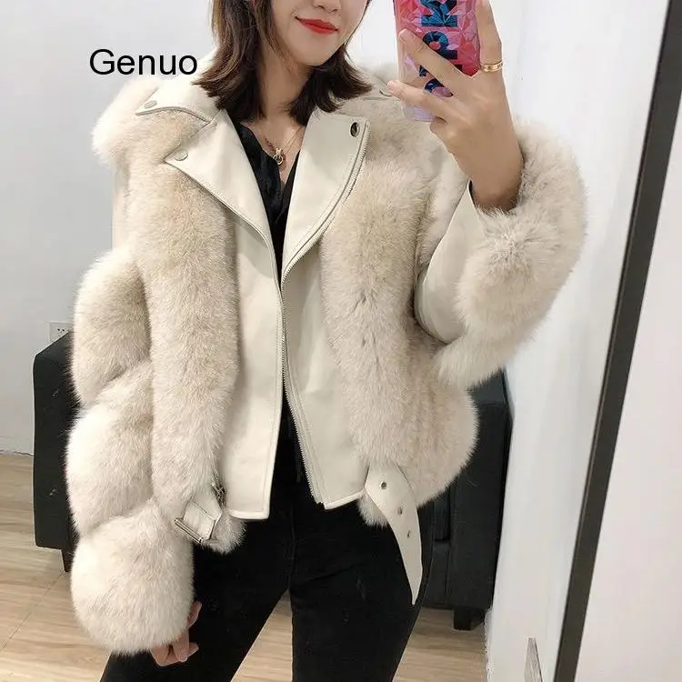 High Quality Furry Cropped Faux Fur and Leather