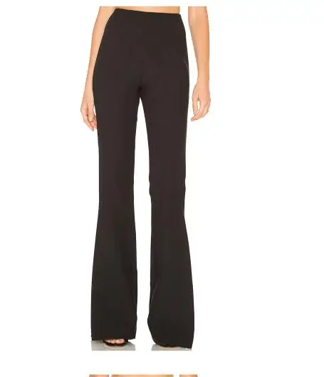 Черные однотонные леггинсы с разрезом рабочая одежда Элегантные Простые повседневные женские леггинсы для фитнеса на весну и осень