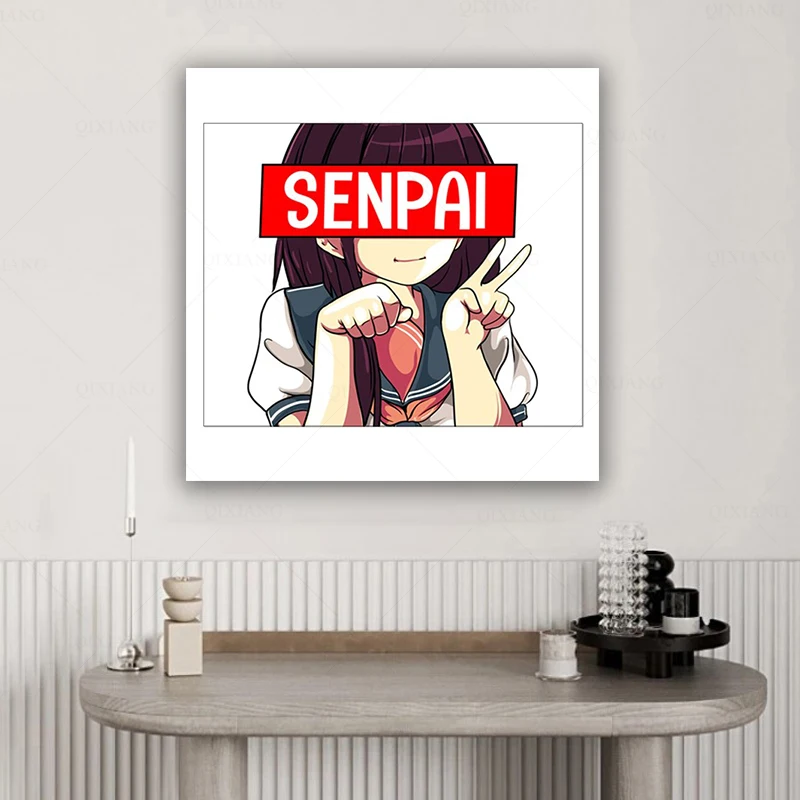 Senpai Anime Girl Japanese Cute Manga Kawaii Poster by The Perfect Presents