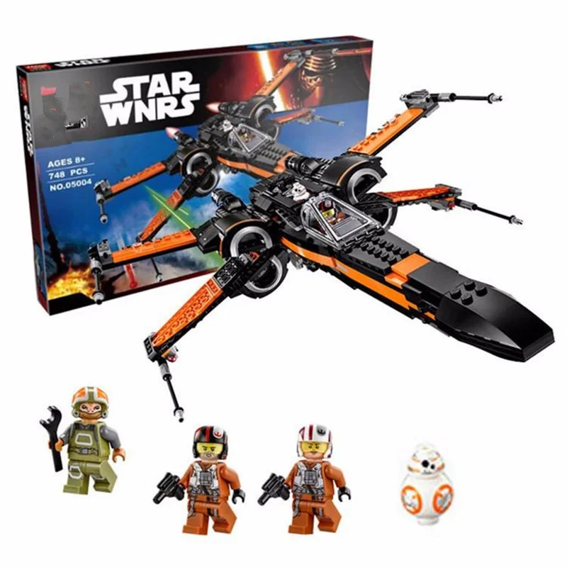 05004 748 шт. Poe X-Wing Fighter Звездные войны строительные блоки кирпичи детские развивающие игрушки совместимы с 75102 детские игрушки