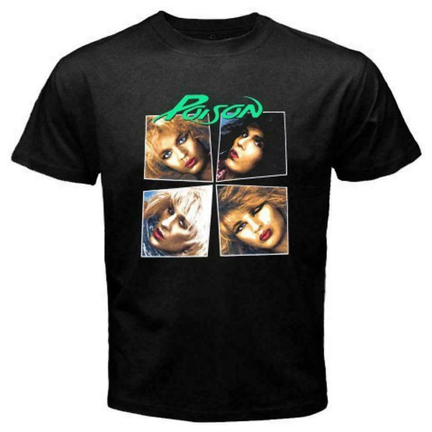 Новая Черная футболка Poison Old School Rock Band Personels американский размер s-xxxl Zm1 забавный