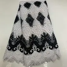 Горячая хлопок африканская сухая кружевная ткань нигерийская кружевная ткань высокое качество LJB2-2