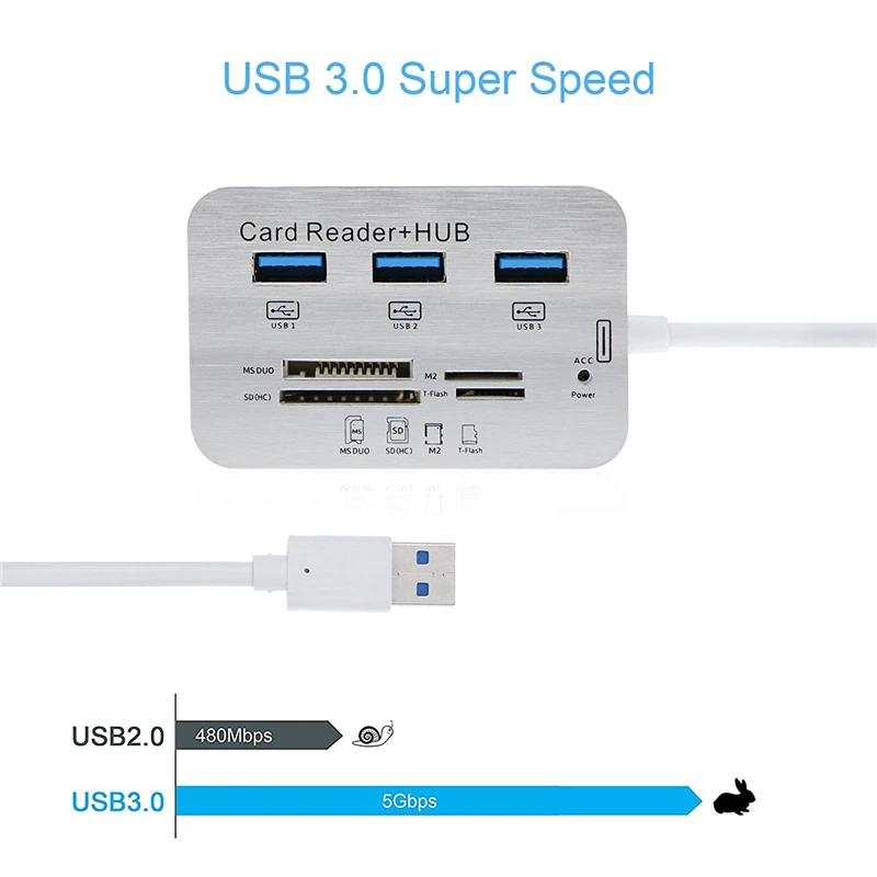 High Speed Multi 3 Port USB 3.0 Hub Multiport SD TF Card Reader Usb Splitter for Macbook Pro Air Computer Pc Laptop Accessories