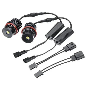

2pcs 80W Angel Eyes Error Free LED Halo Ring Light Bulbs For BMW E39 E53 E60 E63 Super Bright Car Front Light Lamp Headlight Hot