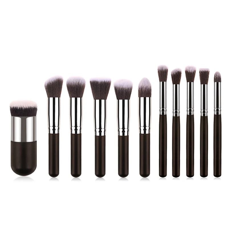11 Pcs Silver/Golden White Makeup Brush Sets pen maquiagem Foundation Powder Eyeshadow Full-featured sets of makeup tools Kit