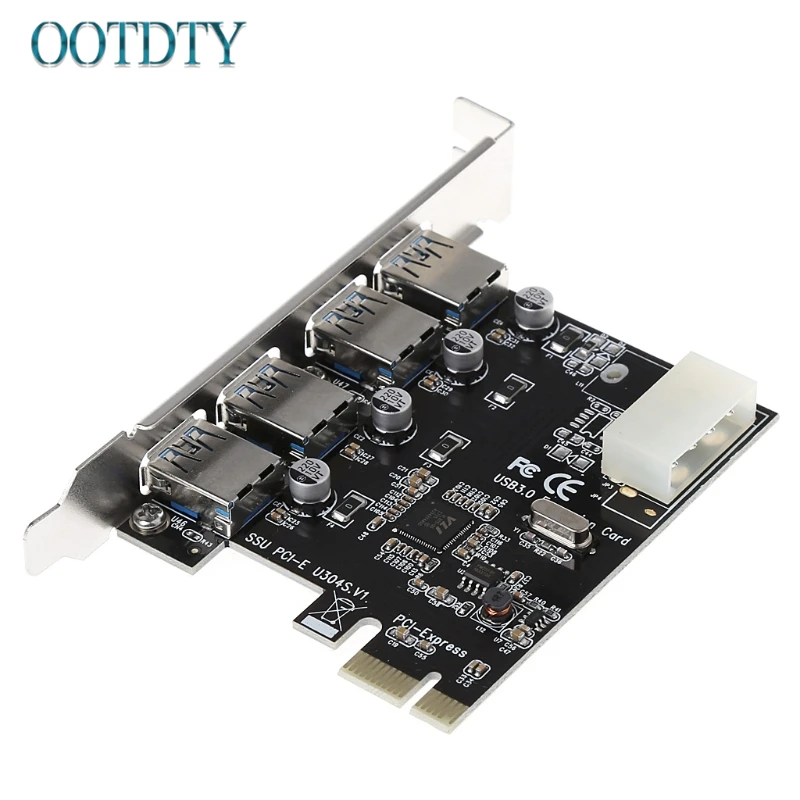4 порта PCI-E к USB 3,0 концентратор PCI Express карта расширения адаптер 5 Гбит/с скорость