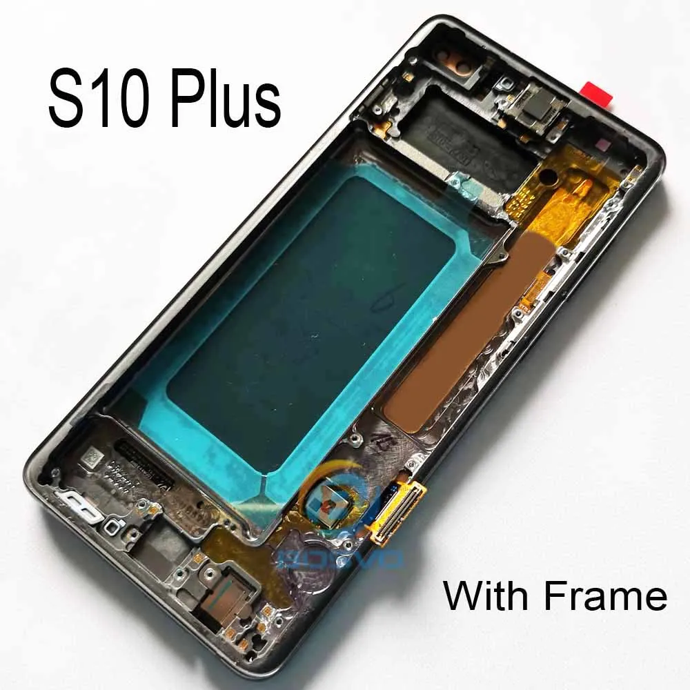 Для samsung S10 G973F G973 lcd S10e экран S10 Plus G975 G975F дисплей с сенсорным дигитайзером с рамкой в сборе