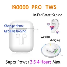 Высокое качество I90000 Pro TWS 1:1 Bluetooth наушники 3D стерео бас gps Rename Беспроводная зарядка I90000 плюс беспроводные наушники