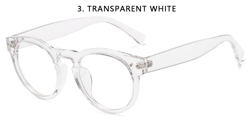 3. Transparent white Корейская версия трендовых модных очков ретро плоское зеркало Новинка ноября большая коробка круглое лицо классические простые без градусов очки для чтения - Цвет оправы: 3. Transparent white