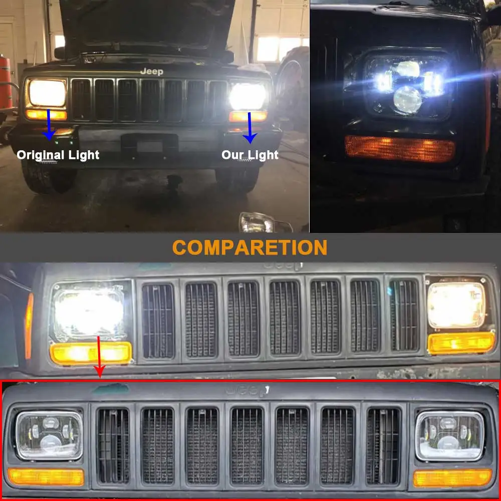 Точечные 5x7 светодиодные фары 7x6 Hi/Low Led герметичный луч для Jeep Wrangler YJ Cherokee XJ Chevy Toyota