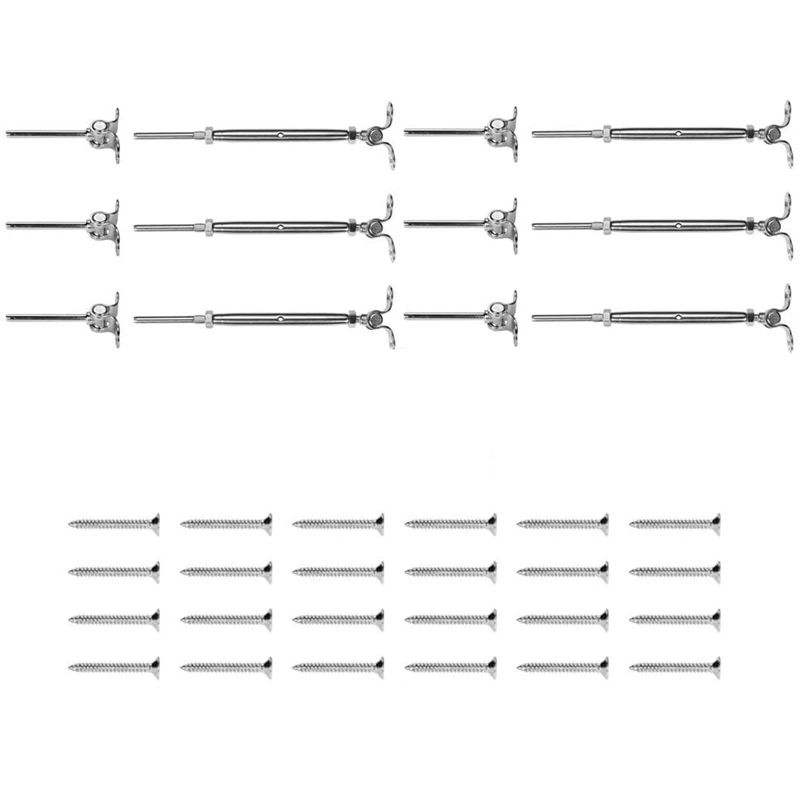 Adjustable Angle 180°Fit for 1/8 Inch Cable Railing Kit/Hardware Wood Post Swage Turnbuckle Hardware T316 Stainless Steel(6 | Инструменты