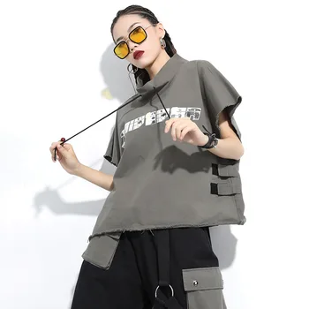 

Plus Size Summer Tees New Personality Letters Printing Hip Hop T-shirts BF Streetwear Short Sleeve Women Tops Outerwear T201099