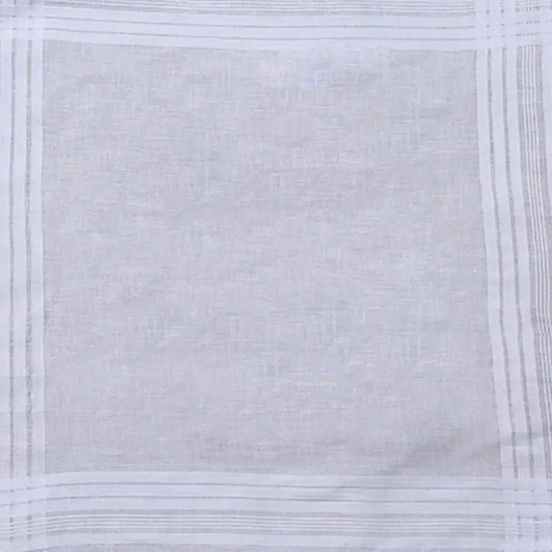 Pañuelos de algodón blanco puro para hombre y mujer, pañuelos clásicos de Jacquard a rayas, toalla cuadrada de bolsillo, pintura DIY, 40x40cm, 12 unids/set por juego