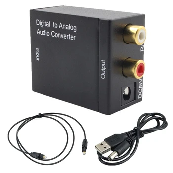 

Dual-chip Fiber Digital to Analog Stereo Audio Amplifier Converter Adapter Optical Fiber SPDIF Toslink Coax Audio Decoder