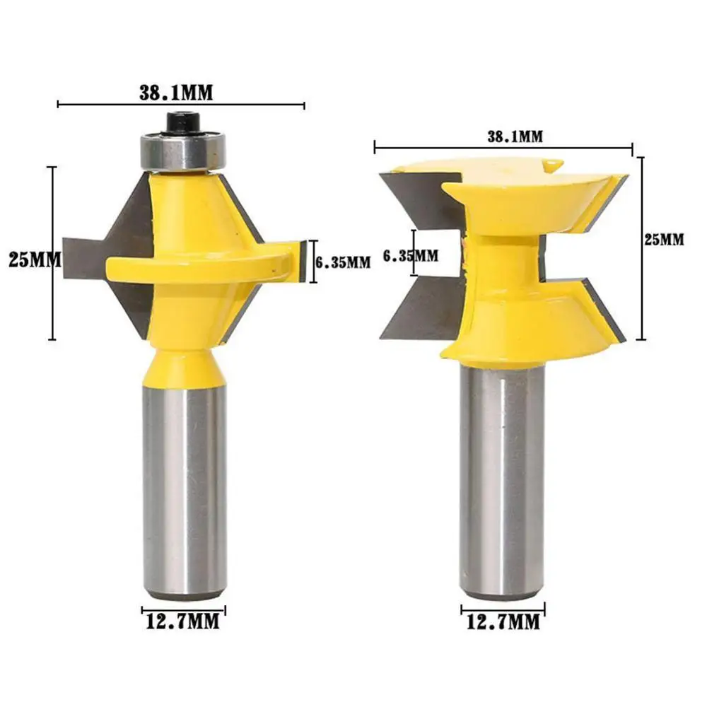 2 шт 1/" хвостовик фрезы Набор 120 градусов деревообрабатывающий паз долото резак инструмент Фрезы
