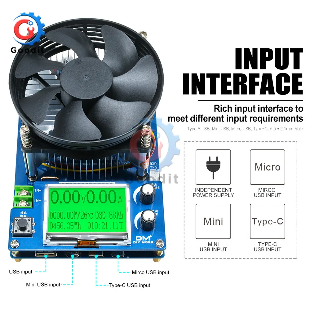 Koop 150W Digitale Batterij Capaciteit Tester Voltmeter Verstelbare Constante Stroom Elektronische Belasting Charger USB Ameter meter Indicator EU