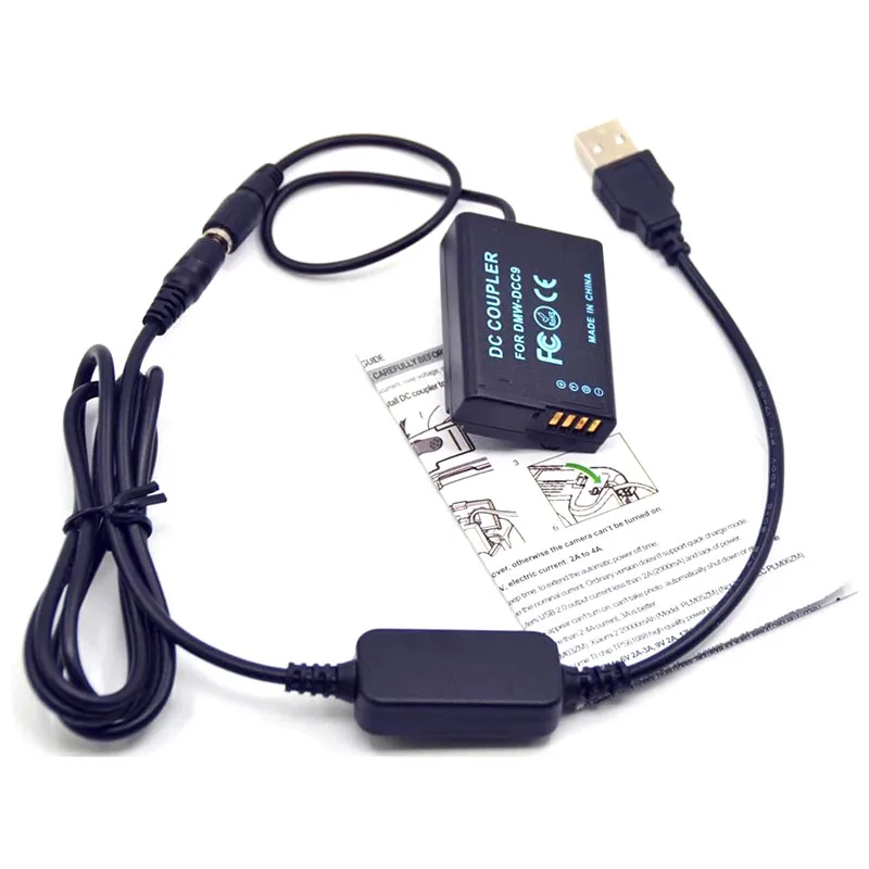 Adattatore Per Cavo Usb Decodificato Completo Della Banca Di Potere 5V + Batteria Fittizia Di Dmw-Bld10 Di Per Lumix Dmc-Gx1 Dmc Gf2 G3 G3K G3R G3T G3