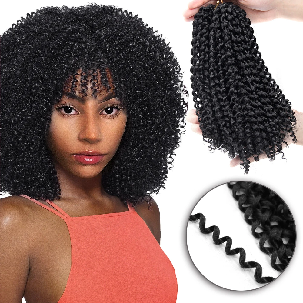 

12'' jerry curl bundles weave Synthetic Braiding hair with Ombre Crochet Braids Hair Extension bulk hair