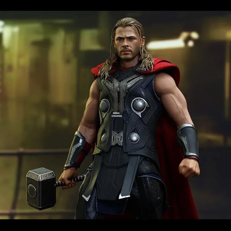 1" MMS306 статуя Тор Odinson бюст Mjolnir со светодиодный светильник полноразмерный портретный праздничный подарок GK фигурка игрушка коробка 30 см V1073