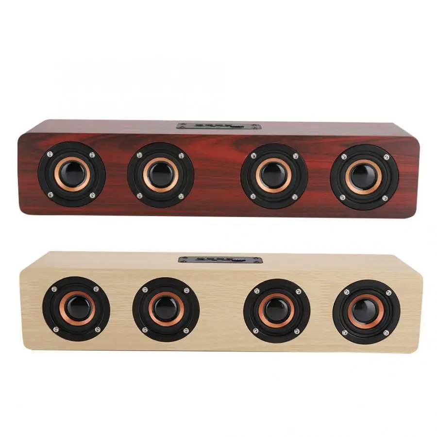

portable speaker 12W W8 Wooden Bluetooth Sound Tyrant TV Speaker Support Plug-in Card / FM / Receiving Voice Prompts bluetooth
