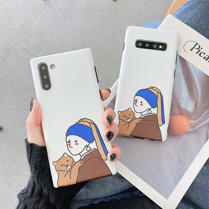 Милый чехол для телефона с кошкой для девочки samsung Galaxy Note 10 Pro S8 S9 S10 Plus Note 8 Note 9 Мягкий силиконовый чехол s
