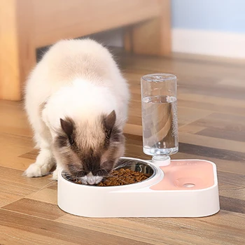 

Pet Feeder Cat Dog Automatic Water Dispenser Puppy Drinking Fountain Kitten Feeding Food Bowl Pets Food Water Double Bowls