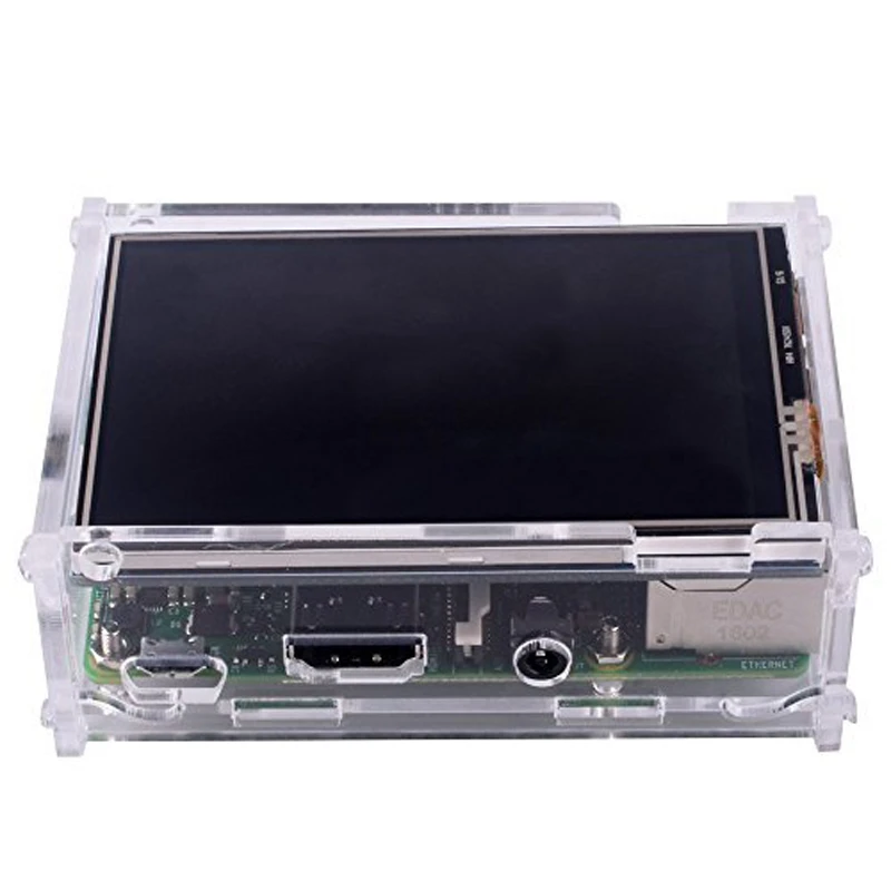 С защитным чехлом+ 3 х радиаторов+ сенсорная ручка для Raspberry Pi 3 Model B, Pi 2 Модель B& Pi Модель B tft сенсорный экран