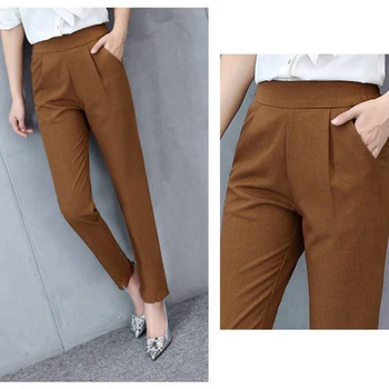 Fashion Summer and Autumn New Thin Stretch Harem Pants 2019 Women Loose Large Size Korean Wild Trousers Casual Trousers Women 5