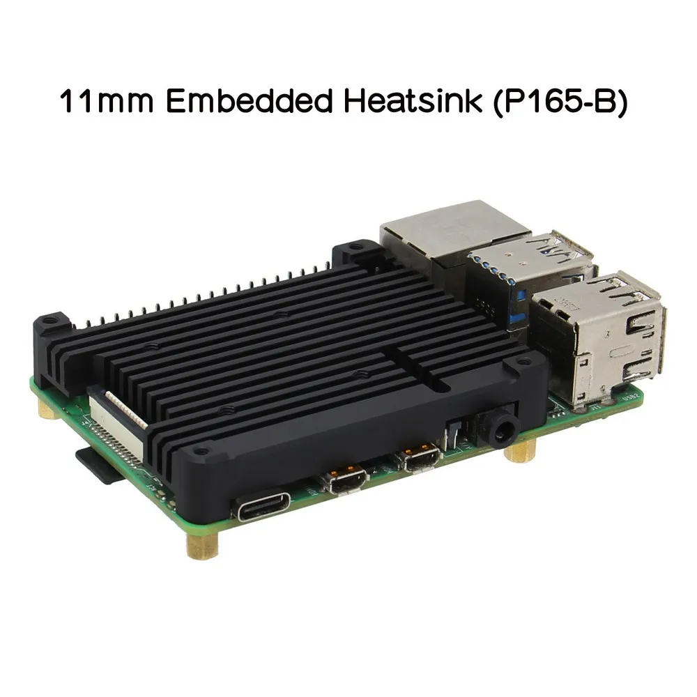 Disipador de calor/P165-B de radiador integrado para Raspberry Pi 4 Modelo B & Pi 4, placa de expansión compatible con tarjeta POE, 11mm, Raspberry Pi 4B